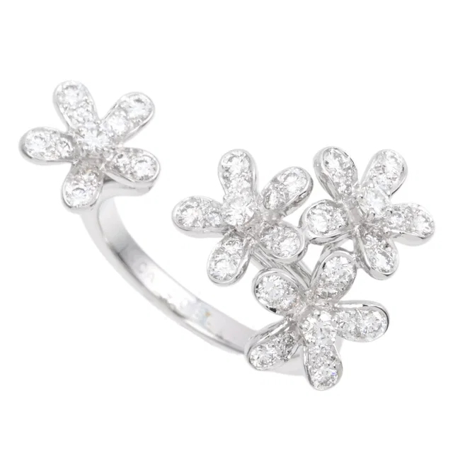 Van Cleef & Arpels 18K Diamond Socrates Ring #53 White Gold from VINTAGE QOO TOKYO