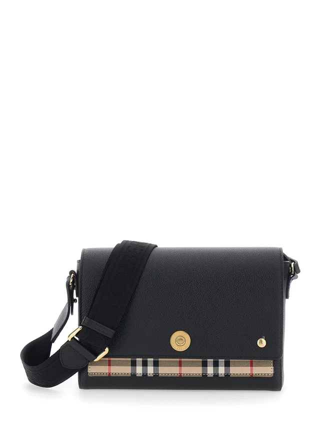 Burberry Note Crossbody Bag — Black Calf Leather in Black Calfskin from HEWI