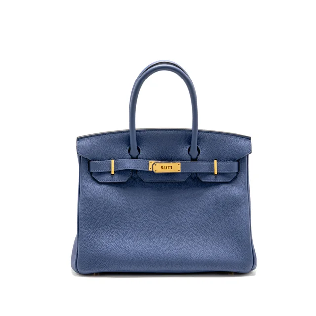 Hermès Birkin 30 Togo Blue Brighton GHW Stamp A in Blue Togo leather from EMIER