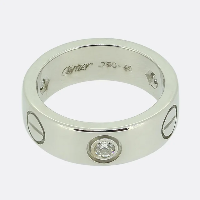 Cartier Three Diamond LOVE Ring Size I (48) from The Vintage Jeweller