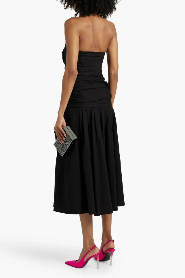 Carolina Herrera Twisted Cotton-Blend Poplin Halterneck Midi Dress, photo 3 of 4 from THE OUTNET