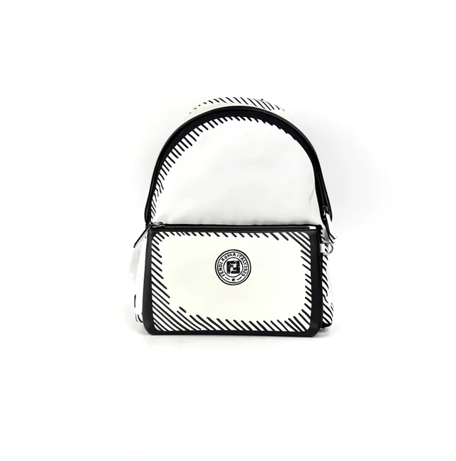 Fendi Leather Backpack in White Canvas from The Purse Affair