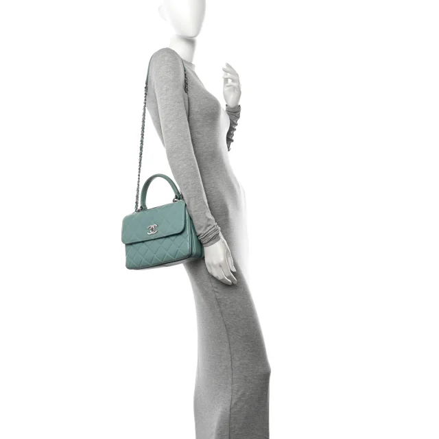 Chanel Quilted Small Trendy CC Flap Dual Handle Bag Light Blue in Blue Lambskin from FASHIONPHILE, photo 2 of 15