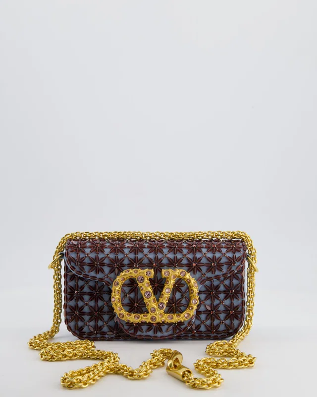 Valentino Garavani Multi Small Embroidered Loco Shoulder Bag with Gold tone Hardware from Sellier