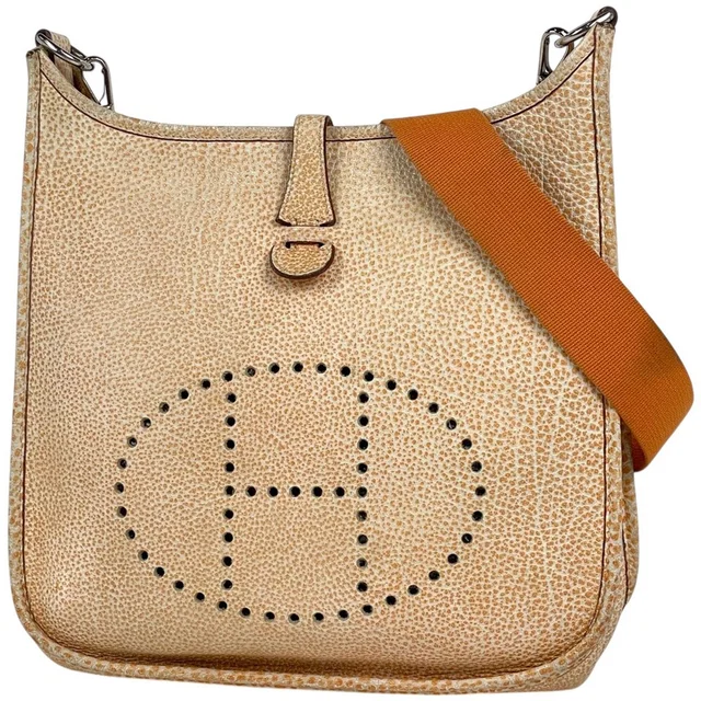 Hermès Evelyne 1 PM Logo Shoulder Bag Dalmatian Buffalo Kippa from The Reluxe