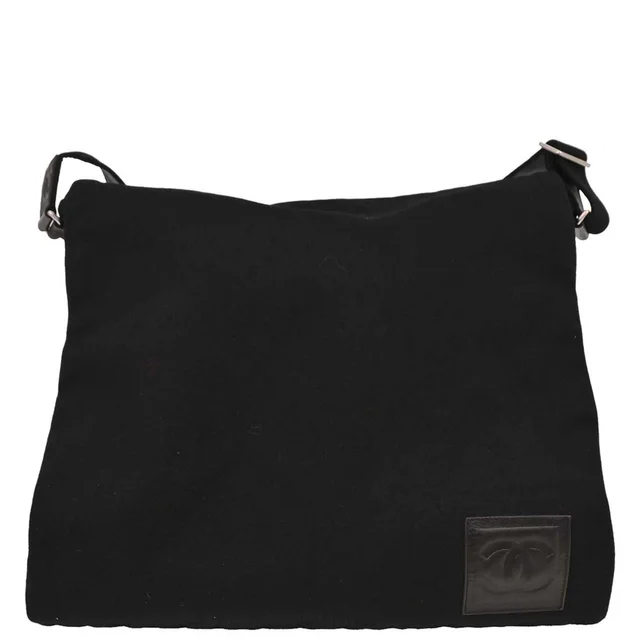 Chanel 2004-2005 Black Sport Line Messenger Bag in Black Lambskin from AMORE Vintage Tokyo