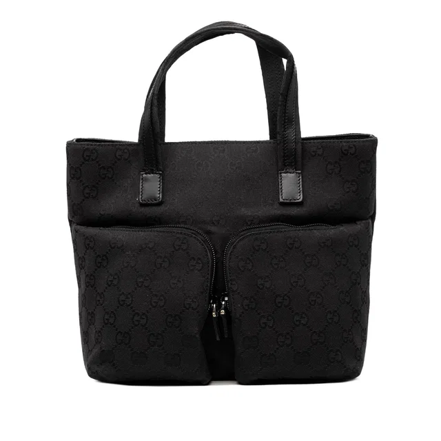 Black Gucci GG Canvas Handbag in Black Canvas from Designer Revival