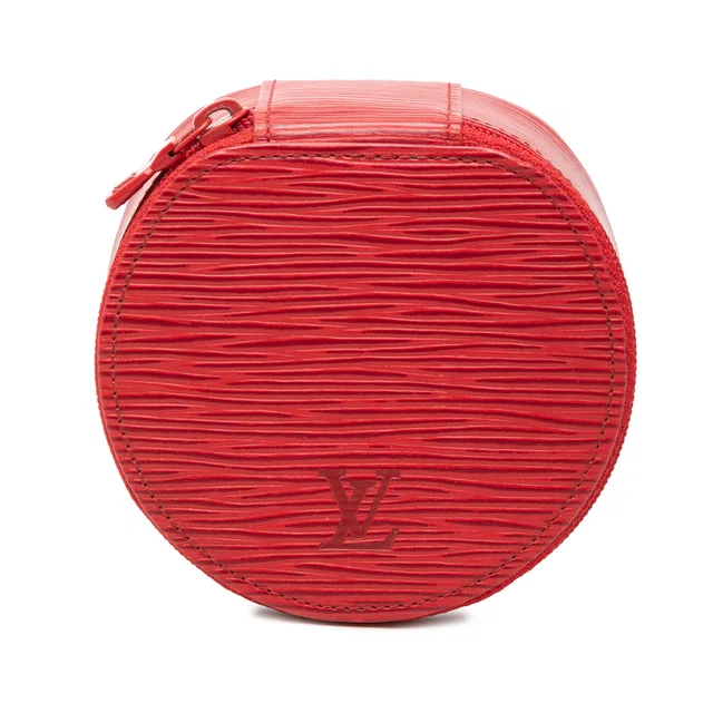 Red Louis Vuitton Epi Ecrin Bijoux Travel Jewelry Case in Red Leather from Designer Revival