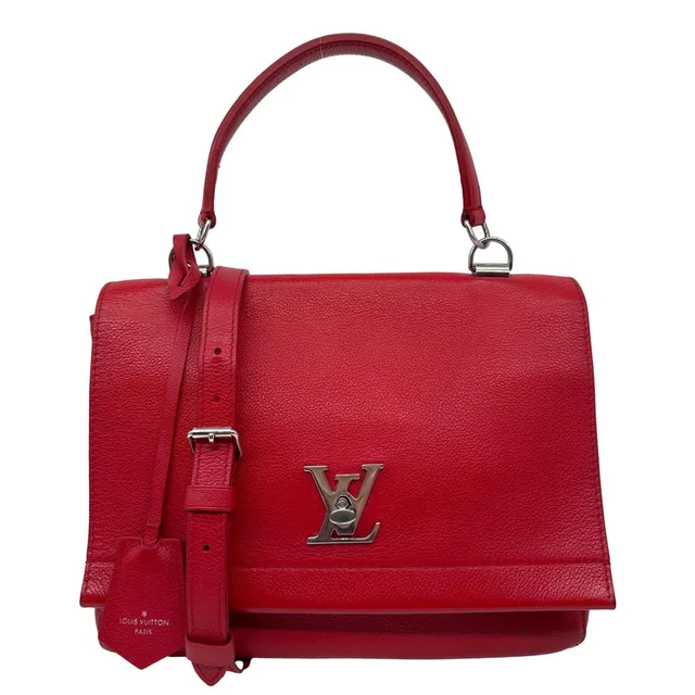 Louis Vuitton Lockme II Leather Top Handle Shoulder Bag Red in Red Leather from Dallas Designer Handbags