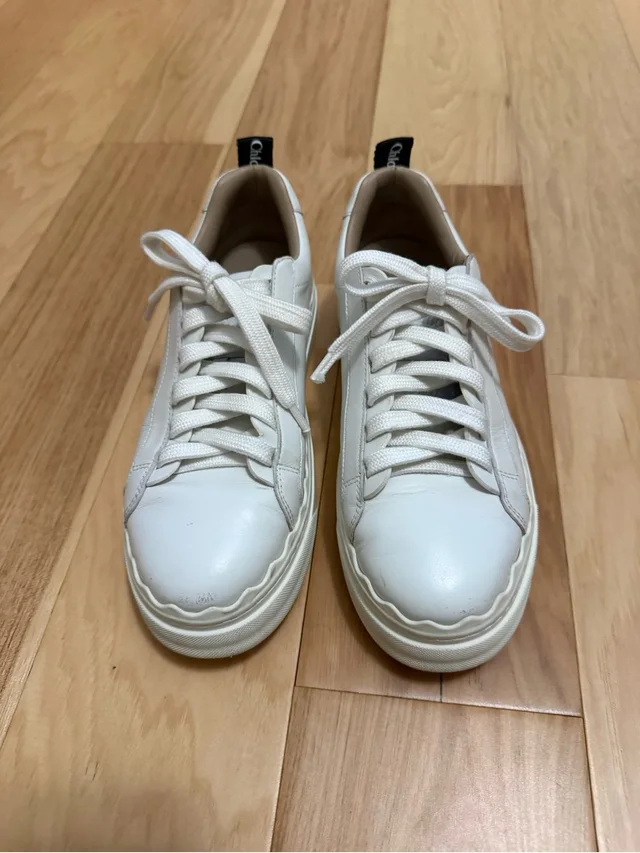Chloé Chlo White Leather Platform Lace-Up Sneakers in white Leather from Poshmark