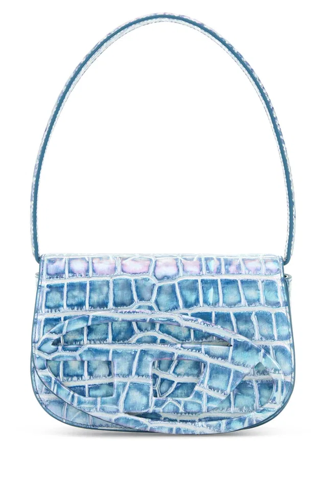 Diesel Mano Shoulder Bag — Blue in Blue Crocodile from HEWI