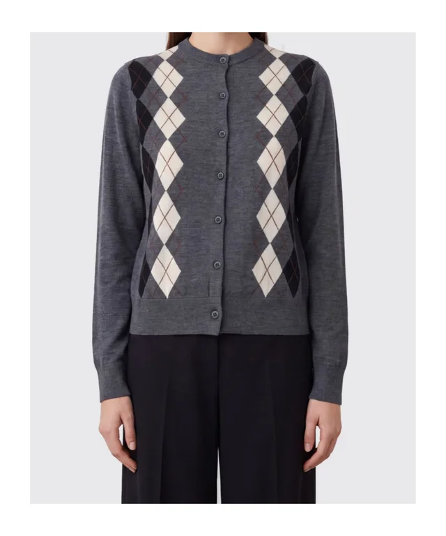 Semicouture Semi Couture Belle Argyle Knit Cardigan, photo 4 of 4 from SENSER