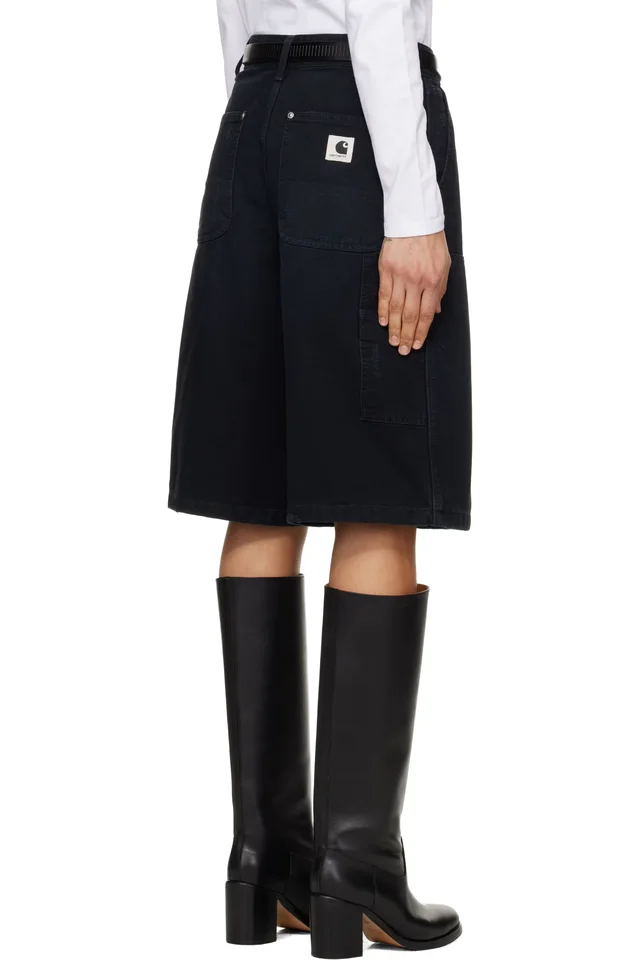Carhartt Work In Progress Black Nixon Double Knee Denim Shorts, photo 3 of 5 from SSENSE
