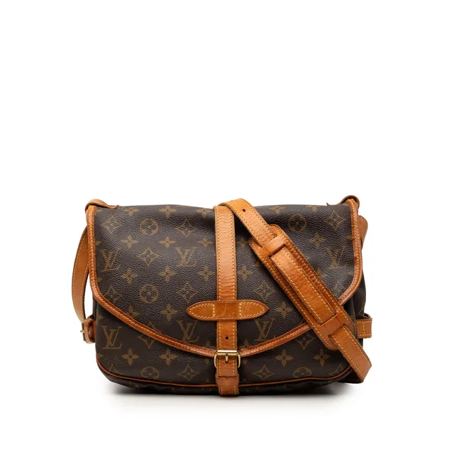 Brown Louis Vuitton Monogram Saumur 30 Crossbody Bag in Brown Coated canvas from Designer Revival