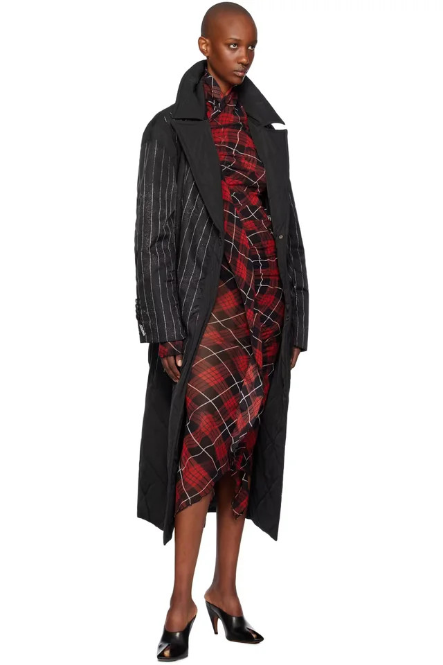 Jean Paul Gaultier Black Pinstripe Coat, photo 4 of 4 from SSENSE