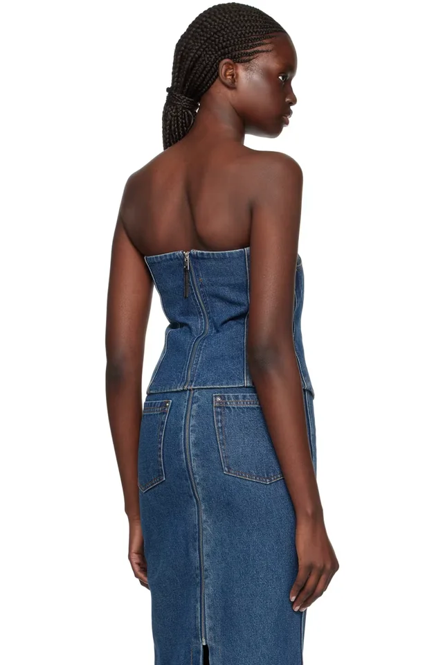 Paris Georgia Indigo Jo Tank Top, photo 3 of 4 from SSENSE