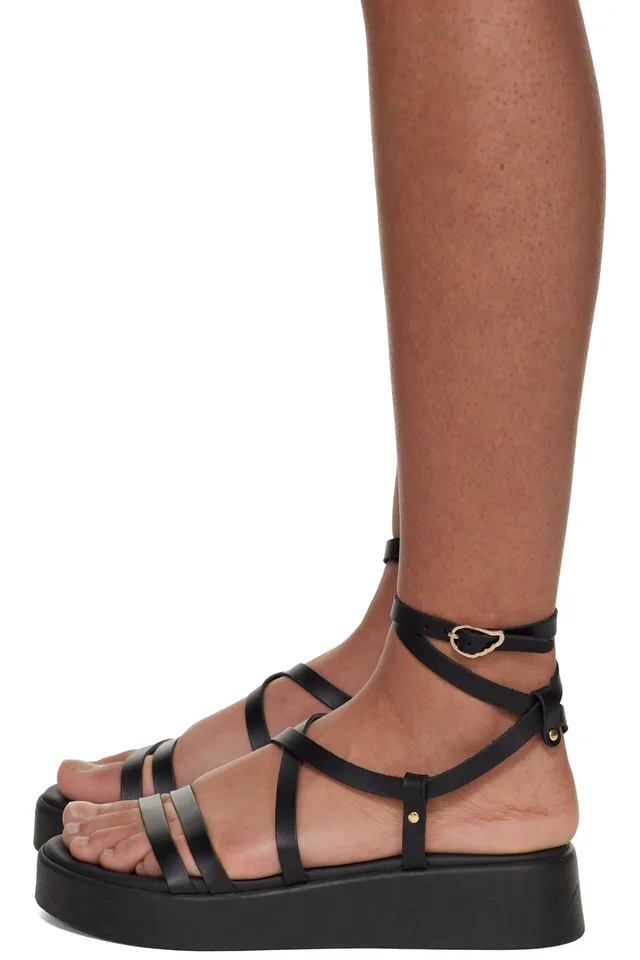 Ancient Greek Sandals Black Aristea Sandals, photo 3 of 5 from SSENSE