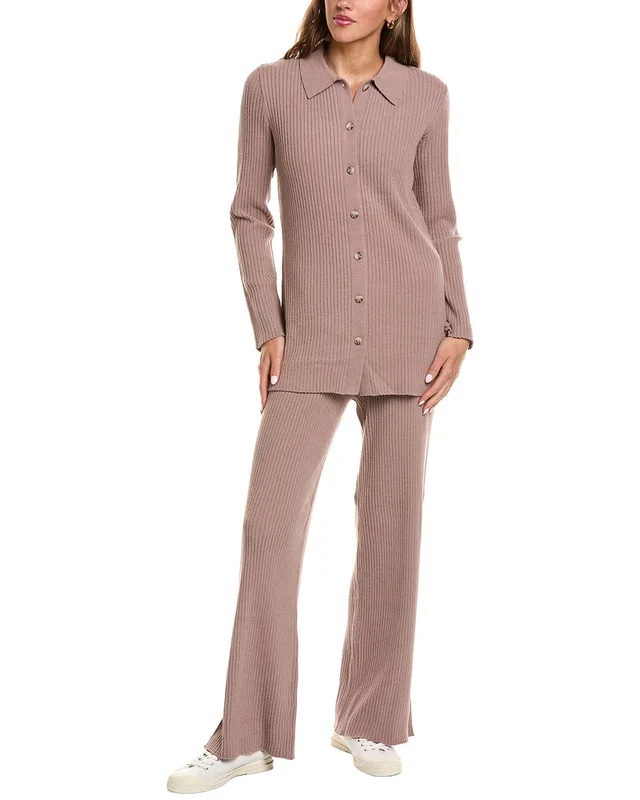 525 America 2pc Rib Cardigan & Pant Set, image 1 of 1 from Rue La La