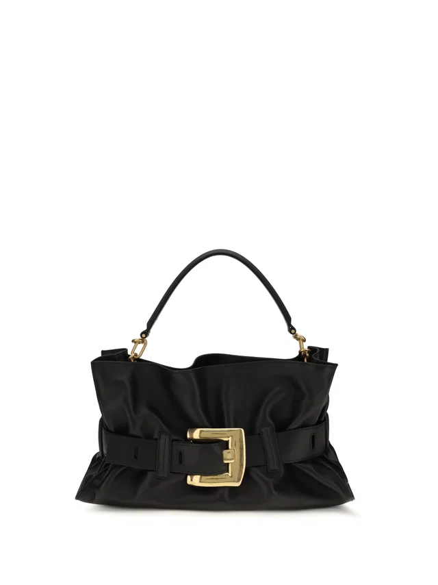 Balmain Anthem Shoulder Bag — Black Calf Leather Bos Taurus in Black Calfskin from HEWI