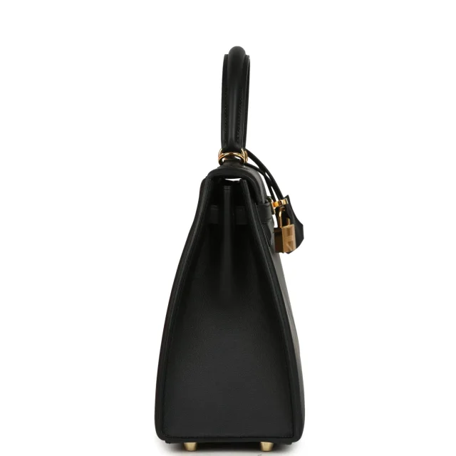 Hermès Padded Kelly Sellier 25 Black Swift Gold Hardware in Black Swift leather from Madison Avenue Couture, photo 3 of 9