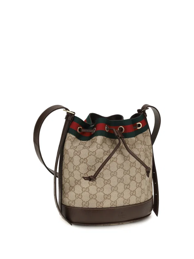 Gucci Venice Bucket Bag — Brown Fabric in Brown Leather from HEWI