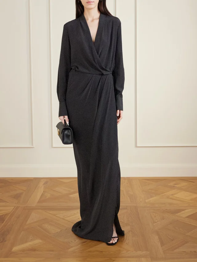 SASUPHI Criss Cross polka-dot silk crepe de chine maxi dress in Black, photo 2 of 2 from NET-A-PORTER (Canada)