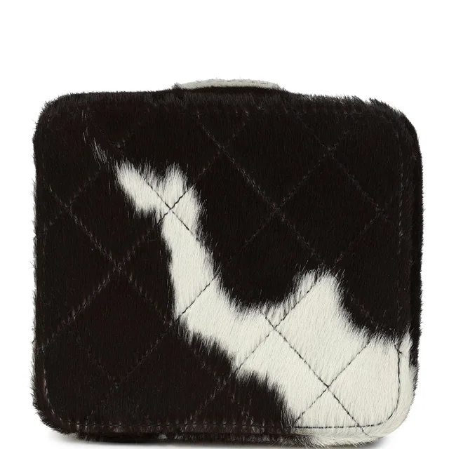 Chanel Vintage Square Vanity Box Brown and White Cow Print Pony Hair Antique Gold Hardware in Brown Leather from Madison Avenue Couture, photo 2 of 2