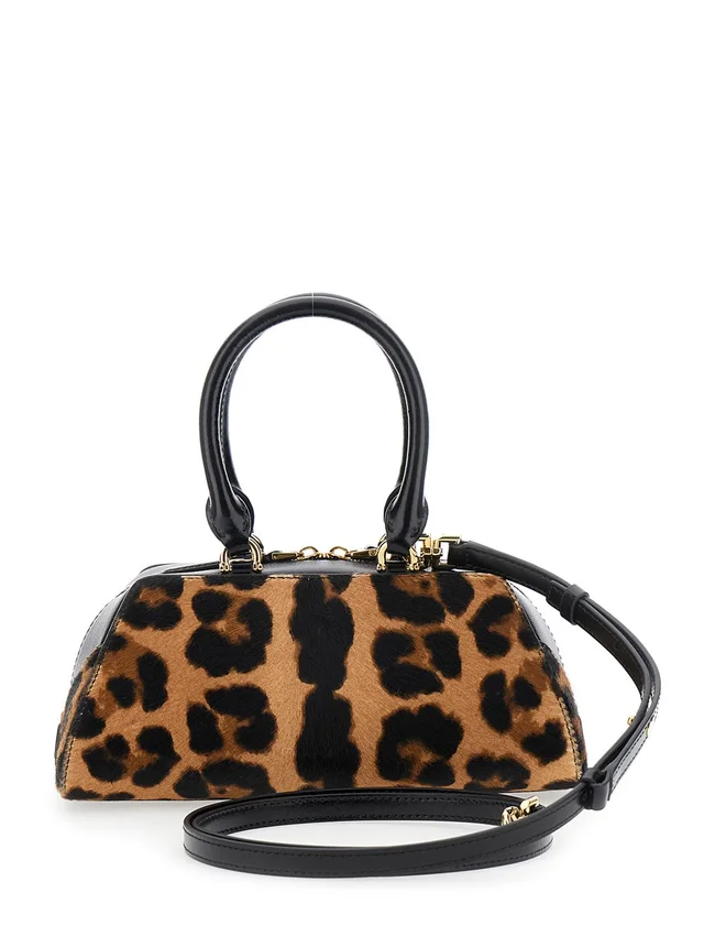 Givenchy 'Antigona East West' Brown Mini Handbag with Animalier Print and Logo Lettering on the Front in Leather Woman in Multicolor 100% Calf, photo 8 of 12 from Gaudenzi Boutique