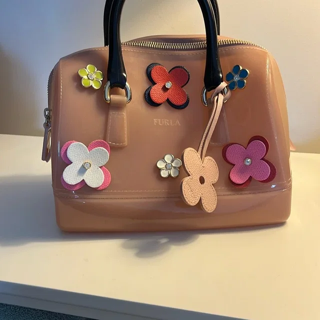 Furla Candy Bag With Flower Appliqu Women's Bag in brown|pink|neutral from Poshmark