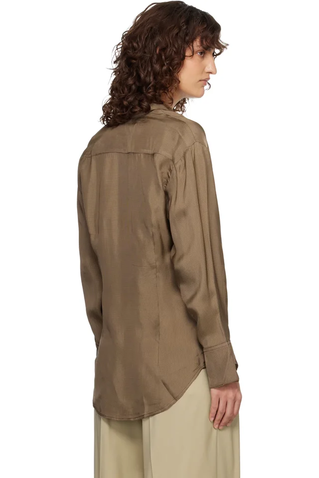 Róhe Brown Relaxed Shaped Shirt, photo 3 of 4 from SSENSE