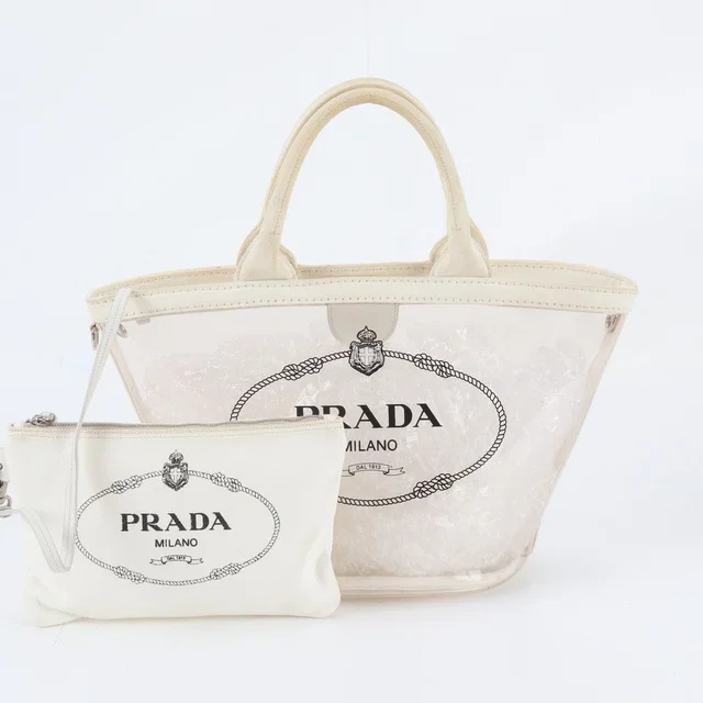 Prada Canapa Plex Clear Tote Bag Shoulder from The Reluxe