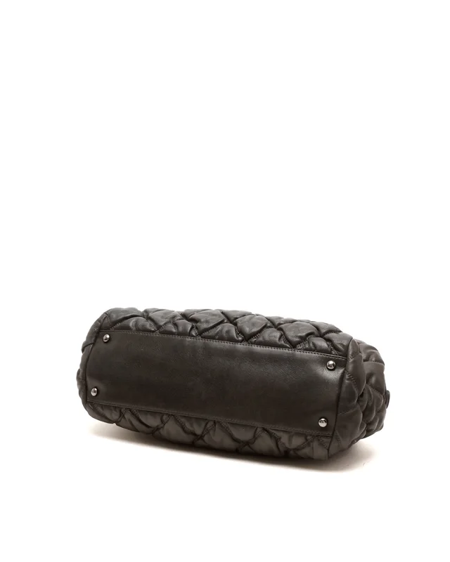 Chanel Bubble Quilt Bowling Bag in Leather from A Retro Tale, photo 5 of 9