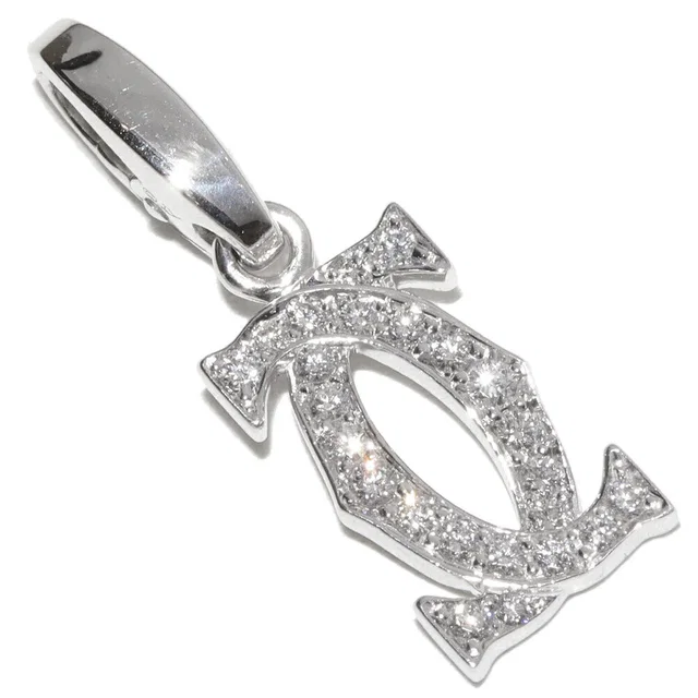 Cartier 2C Au750 White Gold Diamond Pendant in White from LuxUness