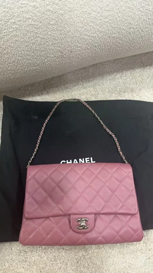 Chanel pink class flap medium bag 28*18 in Pink from Luxury Promise
