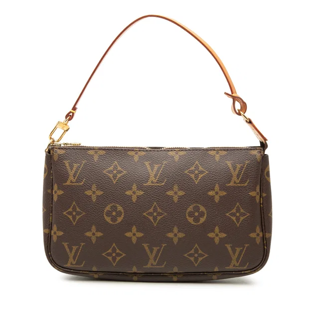 Brown Louis Vuitton Monogram Pochette Accessoires Shoulder Bag in Brown Coated canvas from Designer Revival