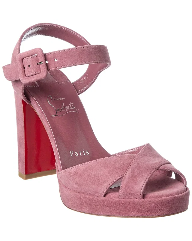 Christian Louboutin Cora 100 Suede Platform Sandal, image 1 of 1 from Gilt