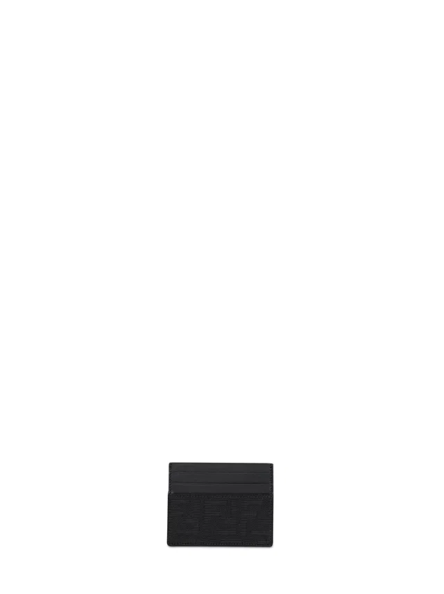 Fendi Ff Zucca Jacquard Card Case — Black Polyester Wallets & Cardholders in Black Calfskin from HEWI