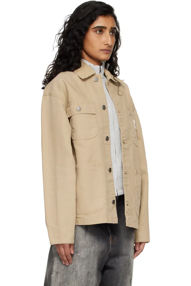 Carhartt Work In Progress Beige OG Michigan Jacket, photo 2 of 4 from SSENSE