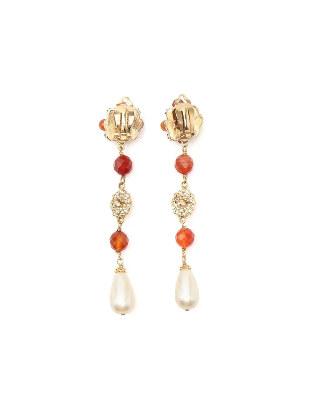 Chanel Leon Rhinestone Dangling Clip-on Earrings from A Retro Tale, photo 3 of 5