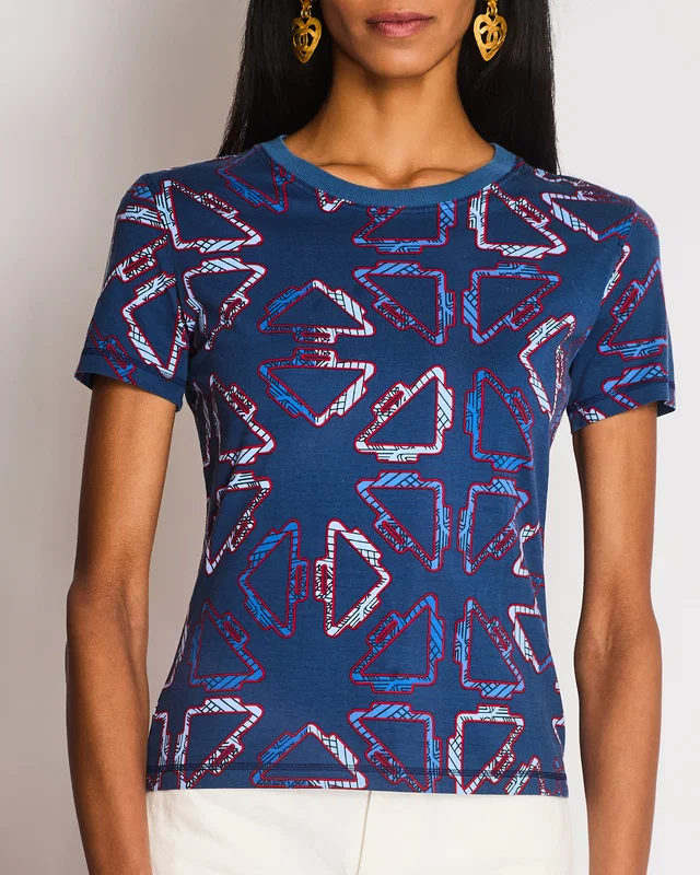 Hermès Blue Robe Droite Tatersales Jersey T-Shirt Size FR 36 (UK 8) in Blue from Sellier
