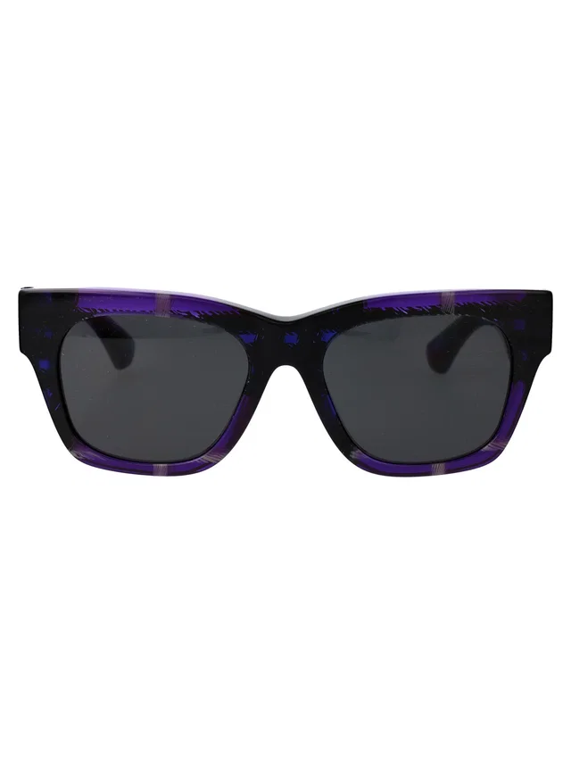 Burberry 0be4424 Violet Check Acetate Sunglasses — Purple in Purple from HEWI
