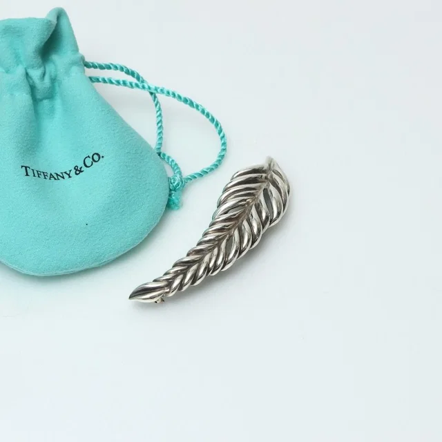 Tiffany & Co. Vintage Brooch Feather 925 Sterling Silver in Silver from The Reluxe