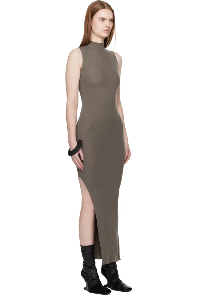 Rick Owens Gray Temple SL Turtle Midi Dress, photo 2 of 4 from SSENSE