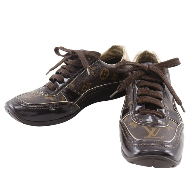 Louis Vuitton Low-Cut Sneakers, Monogram Canvas x Patent Leather, Brown in Brown Patent leather from Elady