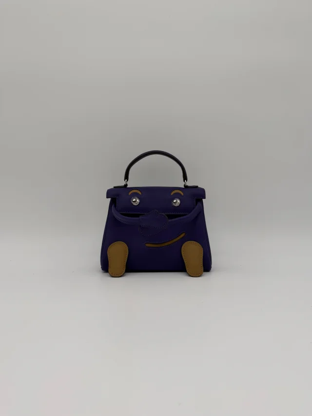 Hermès Kelly Doll Purple/ Dune Swift Palladium Hardware in Purple Swift leather from Luxury Promise, photo 2 of 11