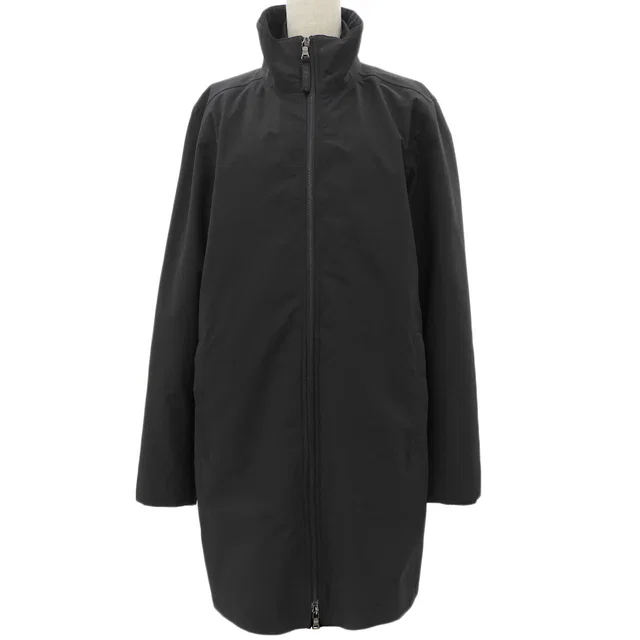 Prada 2008 Nylon Logo Zip-Up Coat #48 Black in Black Nylon from VINTAGE QOO TOKYO