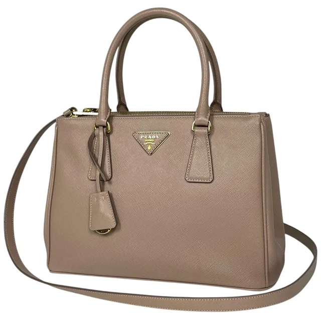 Prada Galleria Bag Handbag 2-Way Saffiano Leather Beige in Beige Saffiano leather from The Reluxe