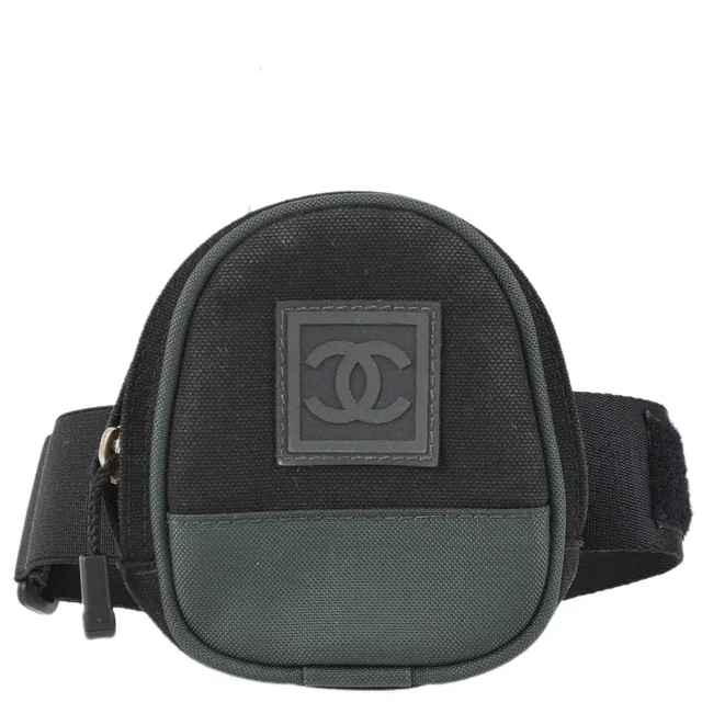 Chanel 2003-2004 Sport Line Leg Bag Black in Black Canvas from AMORE Vintage Tokyo