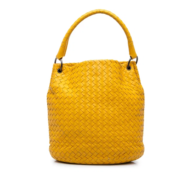 Yellow Bottega Veneta Nappa Intrecciato Bucket Bag in Yellow Nappa leather from Designer Revival