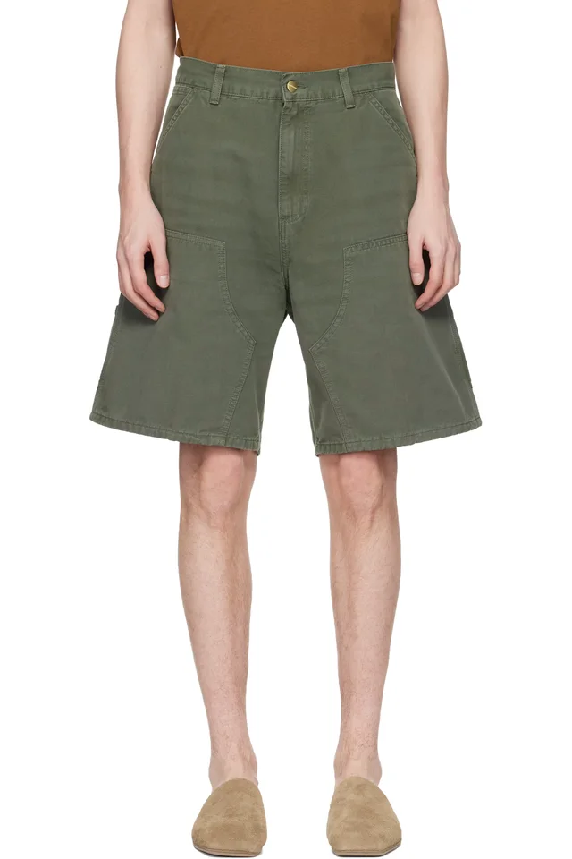 Carhartt Work In Progress Green Double Knee Shorts, image 1 of 1 from SSENSE